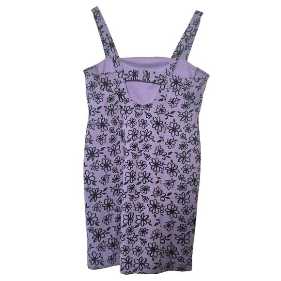 Forever 21 Black and Purple Floral Mini Dress Office Siren Plus Size 0X - Picture 3 of 5